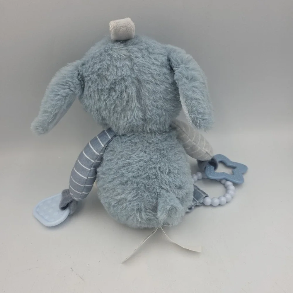 New Dreamgro Blue Puppy Lovey Dog Activity Plush Rattle Crinkle Teether Toy 11